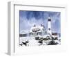 Lighthouse in Winter-William Vanderdasson-Framed Premium Giclee Print