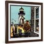 "Lighthouse Keeper", June 26, 1954-Stevan Dohanos-Framed Premium Giclee Print