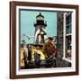 "Lighthouse Keeper", June 26, 1954-Stevan Dohanos-Framed Premium Giclee Print