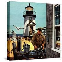 "Lighthouse Keeper", June 26, 1954-Stevan Dohanos-Stretched Canvas