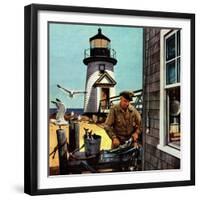 "Lighthouse Keeper", June 26, 1954-Stevan Dohanos-Framed Giclee Print