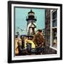 "Lighthouse Keeper", June 26, 1954-Stevan Dohanos-Framed Giclee Print