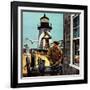 "Lighthouse Keeper", June 26, 1954-Stevan Dohanos-Framed Giclee Print