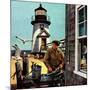 "Lighthouse Keeper", June 26, 1954-Stevan Dohanos-Mounted Giclee Print