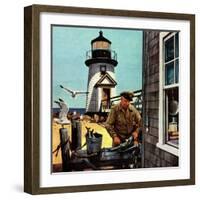 "Lighthouse Keeper", June 26, 1954-Stevan Dohanos-Framed Premium Giclee Print