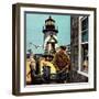 "Lighthouse Keeper", June 26, 1954-Stevan Dohanos-Framed Premium Giclee Print