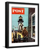 "Lighthouse Keeper" Saturday Evening Post Cover, June 26, 1954-Stevan Dohanos-Framed Giclee Print