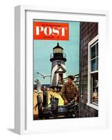 "Lighthouse Keeper" Saturday Evening Post Cover, June 26, 1954-Stevan Dohanos-Framed Giclee Print