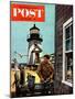 "Lighthouse Keeper" Saturday Evening Post Cover, June 26, 1954-Stevan Dohanos-Mounted Giclee Print