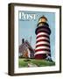 "Lighthouse Keeper," Saturday Evening Post Cover, September 22, 1945-Stevan Dohanos-Framed Premium Giclee Print