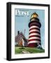 "Lighthouse Keeper," Saturday Evening Post Cover, September 22, 1945-Stevan Dohanos-Framed Premium Giclee Print