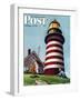 "Lighthouse Keeper," Saturday Evening Post Cover, September 22, 1945-Stevan Dohanos-Framed Premium Giclee Print