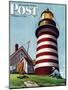 "Lighthouse Keeper," Saturday Evening Post Cover, September 22, 1945-Stevan Dohanos-Mounted Premium Giclee Print