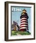 "Lighthouse Keeper," Saturday Evening Post Cover, September 22, 1945-Stevan Dohanos-Framed Giclee Print