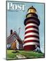 "Lighthouse Keeper," Saturday Evening Post Cover, September 22, 1945-Stevan Dohanos-Mounted Giclee Print