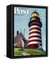 "Lighthouse Keeper," Saturday Evening Post Cover, September 22, 1945-Stevan Dohanos-Framed Stretched Canvas