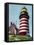 "Lighthouse Keeper," September 22, 1945-Stevan Dohanos-Framed Stretched Canvas