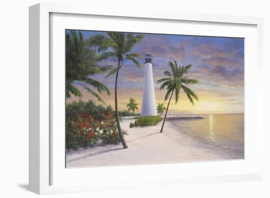 Lighthouse, Key Biscayne-Diane Romanello-Framed Art Print