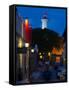 Lighthouse Lit Up at Dusk, Colonia Del Sacramento, Uruguay-null-Framed Stretched Canvas