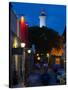 Lighthouse Lit Up at Dusk, Colonia Del Sacramento, Uruguay-null-Stretched Canvas