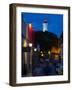 Lighthouse Lit Up at Dusk, Colonia Del Sacramento, Uruguay-null-Framed Photographic Print