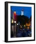 Lighthouse Lit Up at Dusk, Colonia Del Sacramento, Uruguay-null-Framed Photographic Print