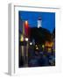 Lighthouse Lit Up at Dusk, Colonia Del Sacramento, Uruguay-null-Framed Photographic Print