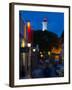 Lighthouse Lit Up at Dusk, Colonia Del Sacramento, Uruguay-null-Framed Photographic Print