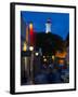 Lighthouse Lit Up at Dusk, Colonia Del Sacramento, Uruguay-null-Framed Photographic Print