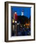 Lighthouse Lit Up at Dusk, Colonia Del Sacramento, Uruguay-null-Framed Photographic Print