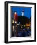 Lighthouse Lit Up at Dusk, Colonia Del Sacramento, Uruguay-null-Framed Photographic Print