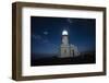 Lighthouse lit up at night, Cape Byron Lighthouse, Cape Byron, New South Wales, Australia-Panoramic Images-Framed Photographic Print