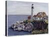 Lighthouse, Maine-Diantha York-ripley-Stretched Canvas