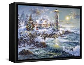 Lighthouse Merriment-Nicky Boehme-Framed Stretched Canvas