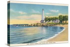 Lighthouse, New London Harbor, Connecticut-null-Stretched Canvas