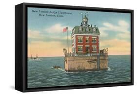 Lighthouse, New London Ledge, Connecticut-null-Framed Stretched Canvas