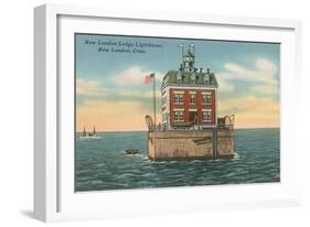 Lighthouse, New London Ledge, Connecticut-null-Framed Art Print