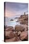 Lighthouse of Meen Ruz, Ploumanach, Cote De Granit Rose, Cotes D'Armor, Brittany, France, Europe-Markus Lange-Stretched Canvas