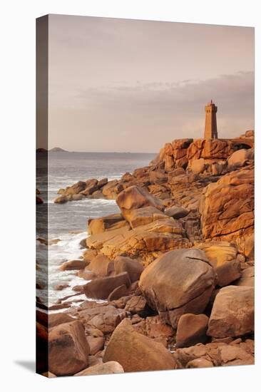 Lighthouse of Meen Ruz, Ploumanach, Cote De Granit Rose, Cotes D'Armor, Brittany, France, Europe-Markus Lange-Stretched Canvas