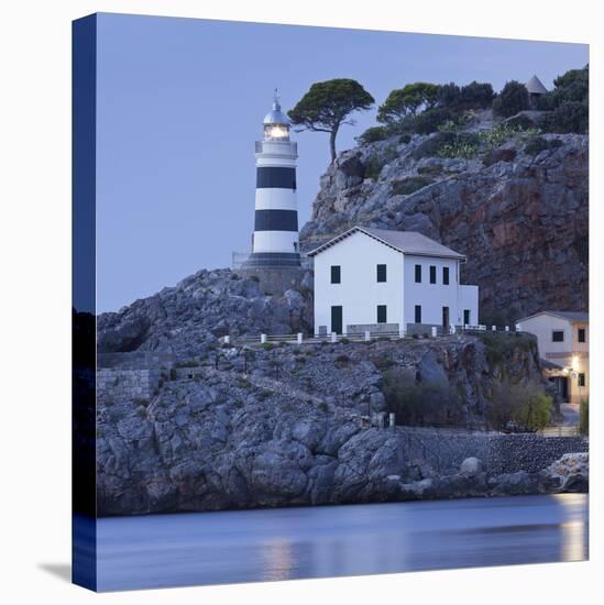 Lighthouse of Port De S—ller, Majorca, Spain-Rainer Mirau-Stretched Canvas