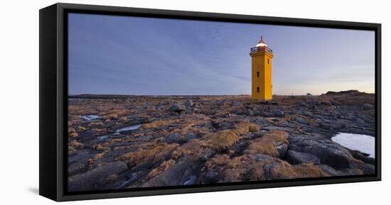 Lighthouse of Stafnes, Reykjanes (Headland), Iceland-Rainer Mirau-Framed Stretched Canvas