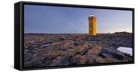 Lighthouse of Stafnes, Reykjanes (Headland), Iceland-Rainer Mirau-Framed Stretched Canvas