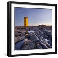 Lighthouse of Stafnes, Reykjanes (Headland), Iceland-Rainer Mirau-Framed Photographic Print