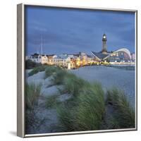 Lighthouse of WarnemŸnde, Dunes, Mecklenburg-Western Pomerania, Germany-Rainer Mirau-Framed Photographic Print