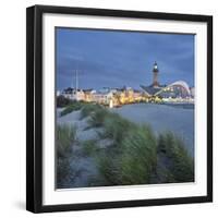 Lighthouse of WarnemŸnde, Dunes, Mecklenburg-Western Pomerania, Germany-Rainer Mirau-Framed Photographic Print