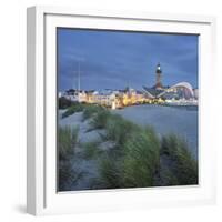 Lighthouse of WarnemŸnde, Dunes, Mecklenburg-Western Pomerania, Germany-Rainer Mirau-Framed Photographic Print