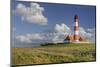 Lighthouse of Westerhever (Municipality), Schleswig-Holstein, Germany-Rainer Mirau-Mounted Photographic Print