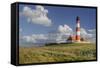 Lighthouse of Westerhever (Municipality), Schleswig-Holstein, Germany-Rainer Mirau-Framed Stretched Canvas