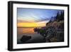 Lighthouse on a Cliff at Sunset, Bass Harbor, ME-George Oze-Framed Photographic Print