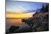 Lighthouse on a Cliff at Sunset, Bass Harbor, ME-George Oze-Mounted Photographic Print